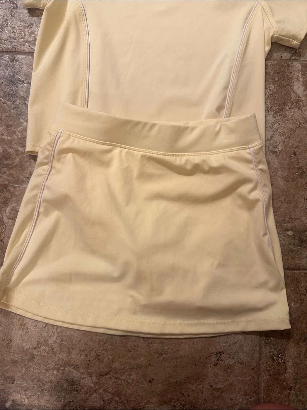 Pale Yellow Athletic Tee with Heart Accent